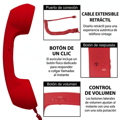 RewindCall™ – Auricular Retro USB-C para Móvil